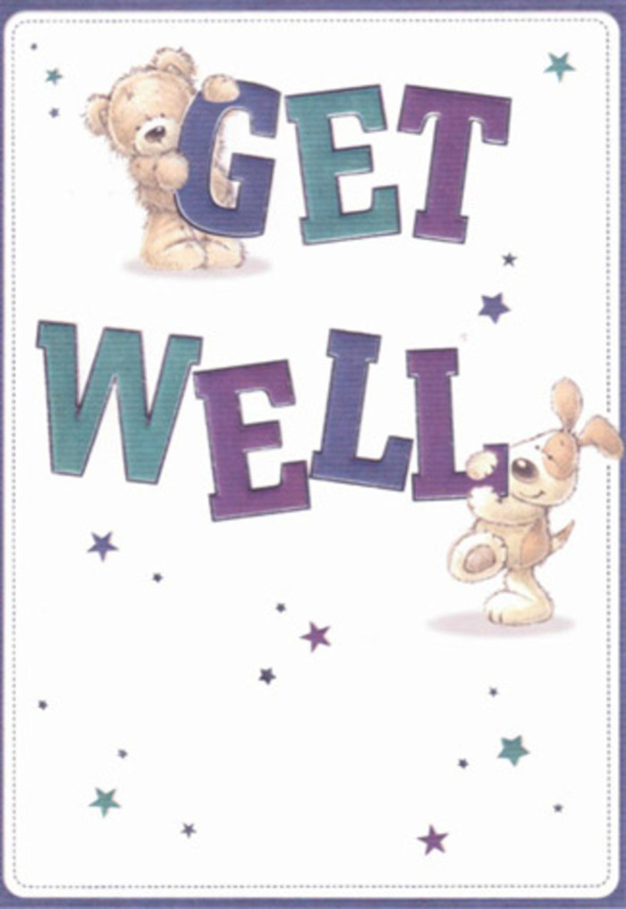 A celebration of gentle comfort and warm-hearted support unfolds on this illustrated get well card, inspired by the neighbourly kindness so often found in Carshalton. At its centre, a teddy bear and puppy-each lovingly detailed, with fur that looks soft to the touch-frolic among swirling stars, as if scattering well wishes along the banks of the River Wandle. The script is bold and uplifting, painted in hues of purple and aquamarine, grounding the joyful design in a spirit of cheerful reassurance. There is a tactile richness to the artwork: one can almost feel the bear's gentle embrace or the puppy's floppy velvet ears-a sensory invitation akin to receiving an armful of fresh blooms from Carshalton Flowers on a grey afternoon. The crisp white and cream background brings clarity and peace, much like a quiet morning in nearby parks. Every line, every playful curve, communicates sincere care, transforming a simple card into a token of hope and healing. Imagine pairing this card with locally arranged flowers-a double gesture that radiates positivity and loving encouragement, certain to lift the spirits of anyone in recovery.