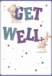 This get well card beams with the sunny optimism and playful warmth familiar to anyone who knows Carshalton's vibrant community spirit. Centered on the card, an endearing teddy bear and an equally cheerful puppy seem to spring off the page, each helping balance vibrant, oversized letters that spell out 'Get Well' in bold purples and teals. Their illustrated fur is rendered so delicately that you can almost feel its softness, mirroring the tactile comfort of receiving a fresh bouquet from a trusted Carshalton florist. Scattered across a clean, creamy-white background, twinkling stars in blues and lavenders add a whimsical, hopeful note, shining as brightly as the lights along North Street. The whole scene radiates genuine care-inviting a comforting embrace through art and message alike. Just like a thoughtfully arranged bouquet delivered across Carshalton, this card brings a healing presence and a heartfelt reminder that someone cares, making recovery a little bit brighter and a lot more tender.